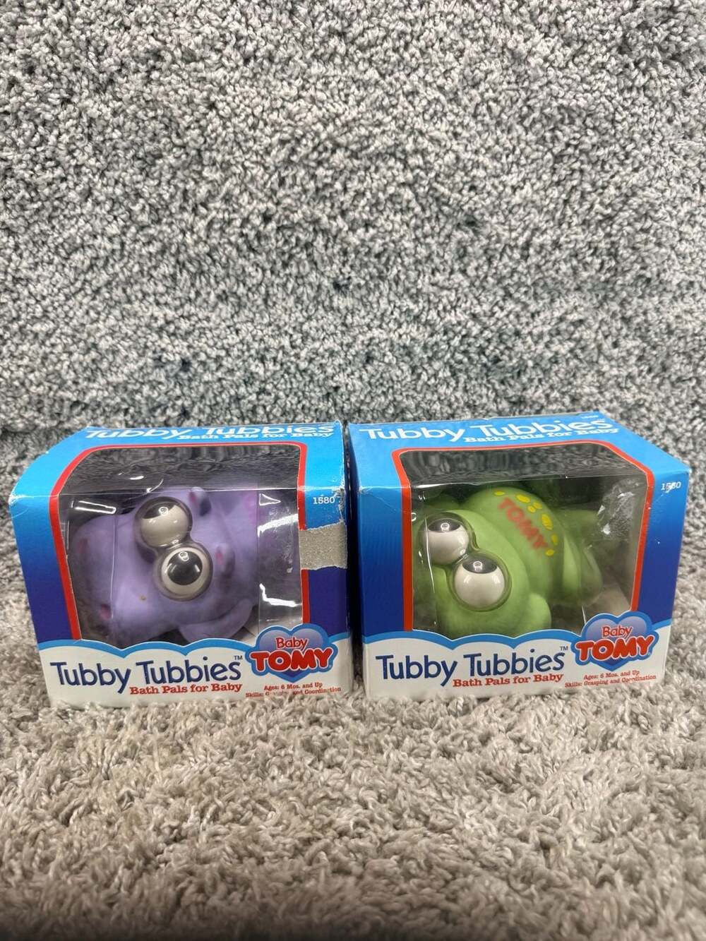 Vintage 1994 Tomy Tubby Tubbies Bath Pals Hippo and Frog Set New In Box